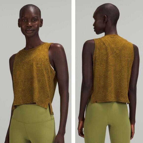 LULULEMON Train to Be Tank Top Size 6 Ripple Wave Deep Artifact / Auric Gold - Picture 1 of 7